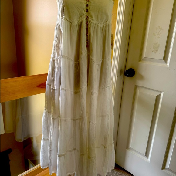 White cotton Show Me Your MUMU maxi sundress.